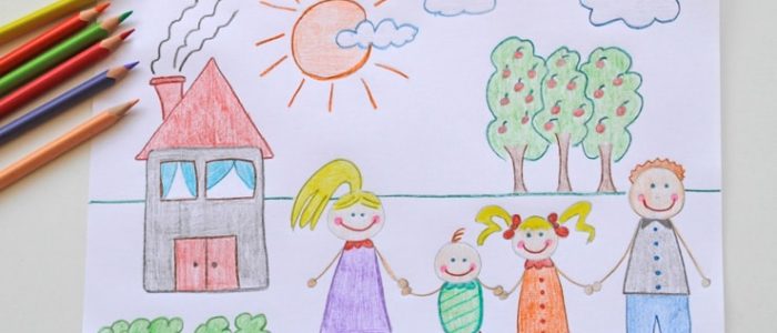 Kids drawing of family — Disability Support in Nelson Bay